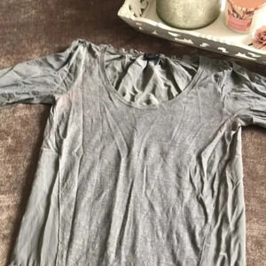 Club Monaco Gray Silk & Linen Top
